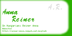 anna reiner business card